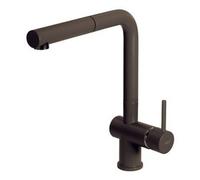 ELLECI Miscelatore Monocomando, Linea STREAM PLUS, Doccetta Estraibile, Granitek Espresso - MGKSTP78