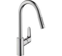 Hansgrohe Focus M41 - Miscelatore da lavello M4116-H240 con doccetta estraibile, sBOX, cromato 73880000