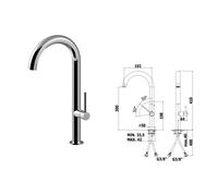 Rubinetteria Paffoni Chef Miscelatore Lavello Monoforo Alto Con Canna Orientabile Codice Prod: Ch180cr