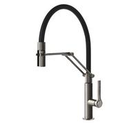 Miscelatore lavello semi-professionale doccetta OFFICINE FInox e Matt black 60055 599