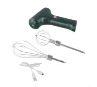 Miscelatore manuale elettrico con ricarica USB con due fruste in acciaio inossidabile, comoda impugnatura compatta, supporto verticale per evitare disordine, miscelazione silenziosa ad alta efficienza