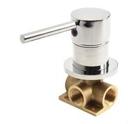 Miscelatore manuale rotondo nascosto da 1/2 pollici, monocomando, per acqua calda e fredda, in ottone, con funzione on/off, colore: nero, cromato, oro, facile da usare per il bagno (cromato)
