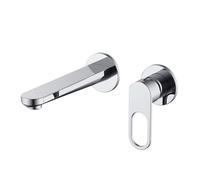 Miscelatore monocomando a due fori ad incasso a parete per lavabo cromo lucido con sistema install box serie One Hole - CONFEZIONE: 1 pz., Colore: Cromato