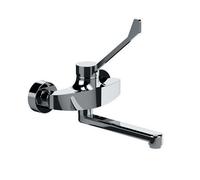 MISCELATORE MONOCOMANDO A MURO x LAVELLO BOCCA GIREVOLE C/LEVA CLINICA Cromo