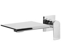 Miscelatore monocomando a parete per lavabo in ottone a cascata Argento Aponwao