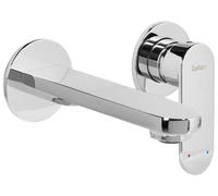 Miscelatore monocomando a parete per lavabo in ottone argento Guatavia
