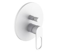 Miscelatore monocomando ad incasso doccia a parete 2 vie con deviatore a vitone sistema install box serie One Hole - CONFEZIONE: 1 pz., Colore: Bianco Opaco
