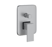 Miscelatore monocomando ad incasso doccia a parete 2 vie con deviatore Push/Pull install box serie Town - CONFEZIONE: 1 pz., Colore: Nickel