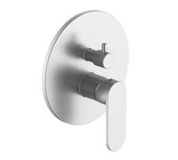 Miscelatore monocomando ad incasso doccia a parete 3 vie con deviatore a vitone sistema install box serie ONE - CONFEZIONE: 1 pz., Colore: Nickel Spazzolato