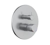 Miscelatore monocomando ad incasso doccia a parete 3 vie con deviatore a vitone sistema install box serie Jazz Decor - CONFEZIONE: 1 pz., Colore: Nickel Spazzolato