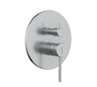 Miscelatore monocomando ad incasso doccia a parete 3 vie con deviatore a vitone sistema install box serie Jazz - CONFEZIONE: 1 pz., Colore: Nickel Spazzolato