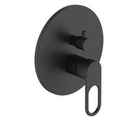 Miscelatore monocomando ad incasso doccia a parete 3 vie con deviatore a vitone sistema install box serie One Hole - CONFEZIONE: 1 pz., Colore: Nero Opaco