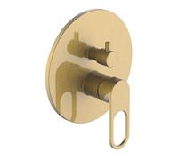 Miscelatore monocomando ad incasso doccia a parete 3 vie con deviatore a vitone sistema install box serie One Hole - CONFEZIONE: 1 pz., Colore: Oro Matt