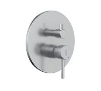 Miscelatore monocomando ad incasso doccia a parete 3 vie con deviatore a vitone sistema install box serie Jazz Decor - CONFEZIONE: 1 pz., Colore: Nickel Spazzolato