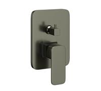 Miscelatore monocomando ad incasso doccia a parete 3 vie con deviatore a vitone sistema install box serie Cross - CONFEZIONE: 1 pz., Colore: Canna di fucile