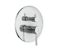 Miscelatore monocomando ad incasso doccia a parete 3 vie con deviatore a vitone sistema install box serie Jazz Decor - CONFEZIONE: 1 pz., Colore: Cromato