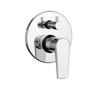 Miscelatore monocomando ad incasso doccia a parete 3 vie con deviatore a vitone sistema install box serie Green - CONFEZIONE: 1 pz., Colore: Cromo