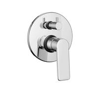Miscelatore monocomando ad incasso doccia a parete 3 vie con deviatore a vitone sistema install box serie Atlantic - CONFEZIONE: 1 pz., Colore: Cromato