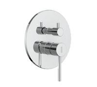 Miscelatore monocomando ad incasso doccia a parete 4 vie con deviatore a vitone sistema install box serie Jazz - CONFEZIONE: 1 pz., Colore: Cromato