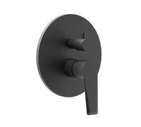 Miscelatore monocomando ad incasso doccia a parete 4 vie con deviatore a vitone sistema install box serie Diamond - CONFEZIONE: 1 pz., Colore: Nero Opaco