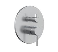 Miscelatore monocomando ad incasso doccia a parete 4 vie con deviatore a vitone sistema install box serie Jazz Art - CONFEZIONE: 1 pz., Colore: Nickel Spazzolato