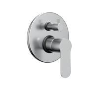 Miscelatore monocomando ad incasso doccia con deviatore 4 vie con sistema install box serie Pop - CONFEZIONE: 1 pz., Colore: Nickel Spazzolato