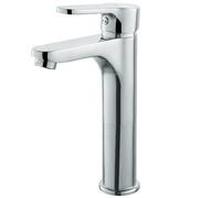 Miscelatore monocomando lavabo alto 17 cm serie Paco in ottone cromo con piletta