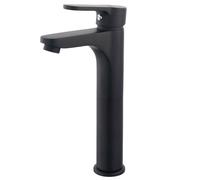 MISCELATORE MONOCOMANDO LAVABO ALTO SERIE PACO Nero opaco Senza piletta