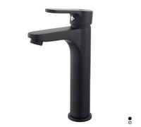 MISCELATORE MONOCOMANDO LAVABO ALTO SERIE PACO Nero opaco Senza piletta