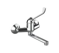 MISCELATORE MONOCOMANDO LAVELLO A MURO CON LEVA CLINICA LINEA TEN Cromo