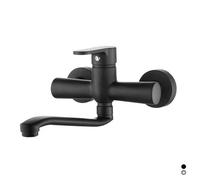 Miscelatore monocomando lavello a muro serie Paco canna girevole ottone nero