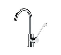 MISCELATORE MONOCOMANDO LAVELLO CON CANNA ALTA AD U LEVA CLINICA Cromo