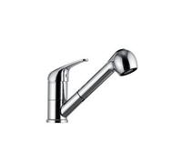 MISCELATORE MONOCOMANDO LAVELLO CON DOCCIA ESTRAIBILE 2 GETTI LINEA EPIC Cromo