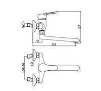 Miscelatore monocomando lavello cromato a parete pegaso bianco 1/2" PAFFONI