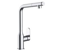 Miscelatore monocomando lavello cucina canna orientabile doccetta estraibile Damasco installazione rapida ottone cromato - CONFEZIONE: 1 pz., Finitura: Cromo Lucido