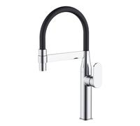 Miscelatore monocomando lavello cucina con canna orientabile Nairobi installazione rapida ottone cromato - CONFEZIONE: 1 pz., Finitura: Cromo Lucido
