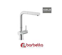 Nobili Rubinetterie - Live Miscelatore cucina monocomando in acciaio con doccetta estraibile LV00117/1IX