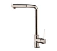 MISCELATORE MONOCOMANDO LAVELLO DOCCIA ESTRAIBILE LINEA PIN Acciaio Spazzolato