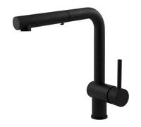 Miscelatore monocomando nero per lavello+doccetta estraibile light 3/8" PAFFONI