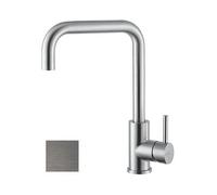 Miscelatore per lavello NEWFORM Real - con bocca quadra girevole, finitura acciaio inox