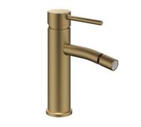 Miscelatore monocomando per bidet oro matt serie Jazz installazione rapida con piletta click clack - CONFEZIONE: 1 pz., Design: Maniglia liscia