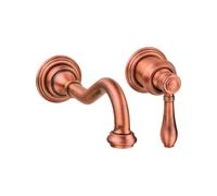 Miscelatore monocomando per lavabo a parete modello retrò colore rame Gattoni Ox