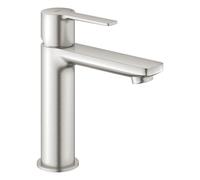 miscelatore monocomando per lavabo Grohe Lineare taglia S con piletta scarico clic clac, finitura supersteel - 23106DC1
