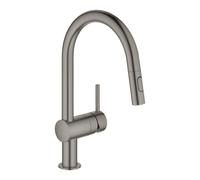 miscelatore monocomando per lavello cucina Grohe Minta estraibile, colore hard graphite spazzolato - 32321AL2