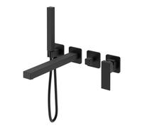 Miscelatore monocomando vasca incasso a parete con doccetta serie Town - CONFEZIONE: 1 pz., Colore: Nero Opaco