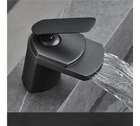 Miscelatore monoforo for lavabo da bagno moderno con cascata, rubinetto monoforo con acqua calda e fredda(Gray)