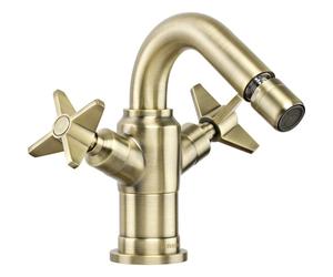 Miscelatore monoforo per bidet a doppia leva colore ottone spazzolato Deante Tem
