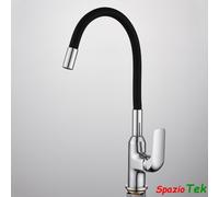 Miscelatore Nero flessibile girevole per lavello Cucina kit completo T005-5-B