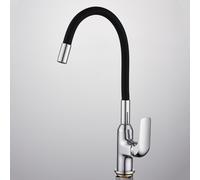 Miscelatore Nero flessibile girevole per lavello Cucina kit completo T005-5-B
