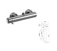 MISCELATORE DOCCIA ESTERNO A PARETE LIGHT PAFFONI FONTE LIG168 CR CROMATO ITALY